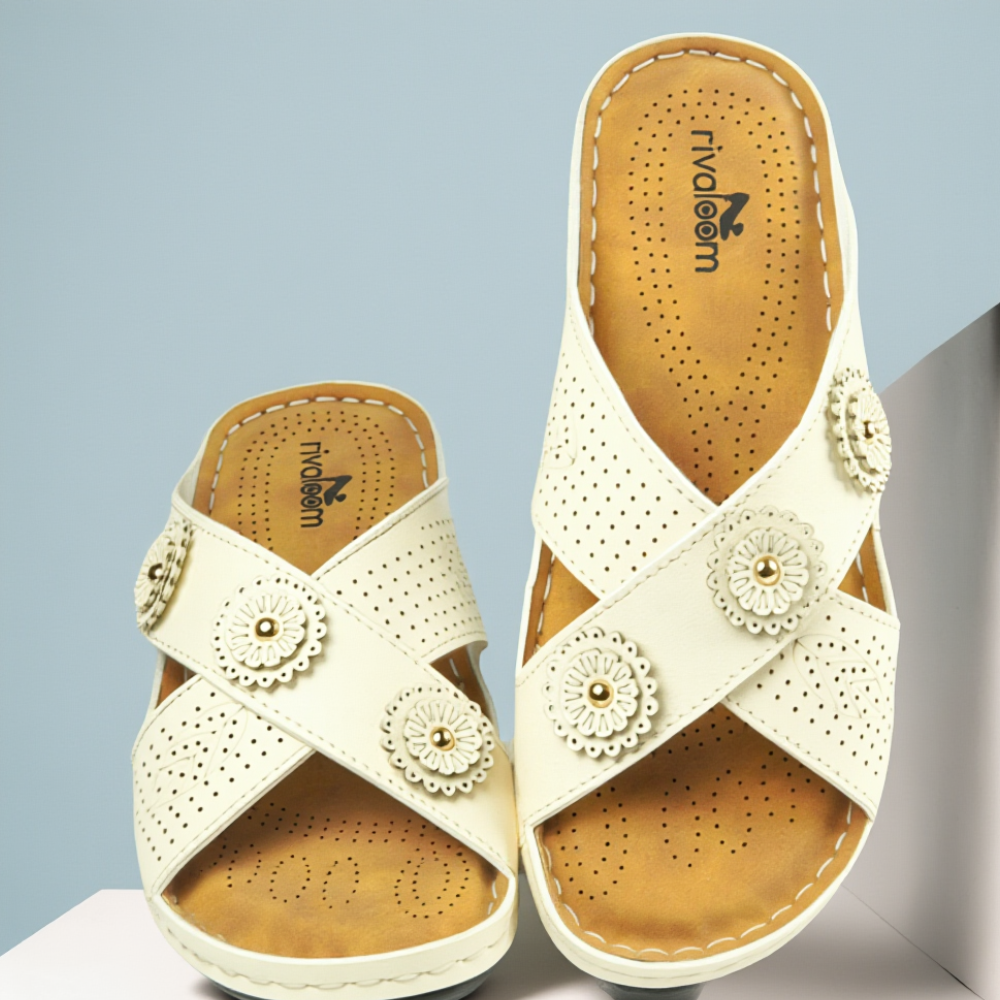 Rivaloom Women Stylish Soft Sole Orthopedic Comfort Slip-On Sandals | Lightweight & Trendy Casual Footwear"