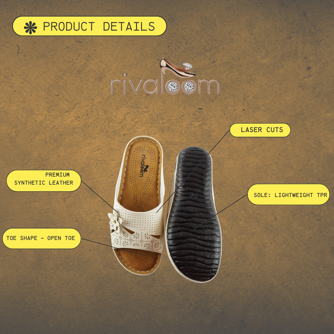 Rivaloom Women’s Floral Laser-Cut Open Toe Flats