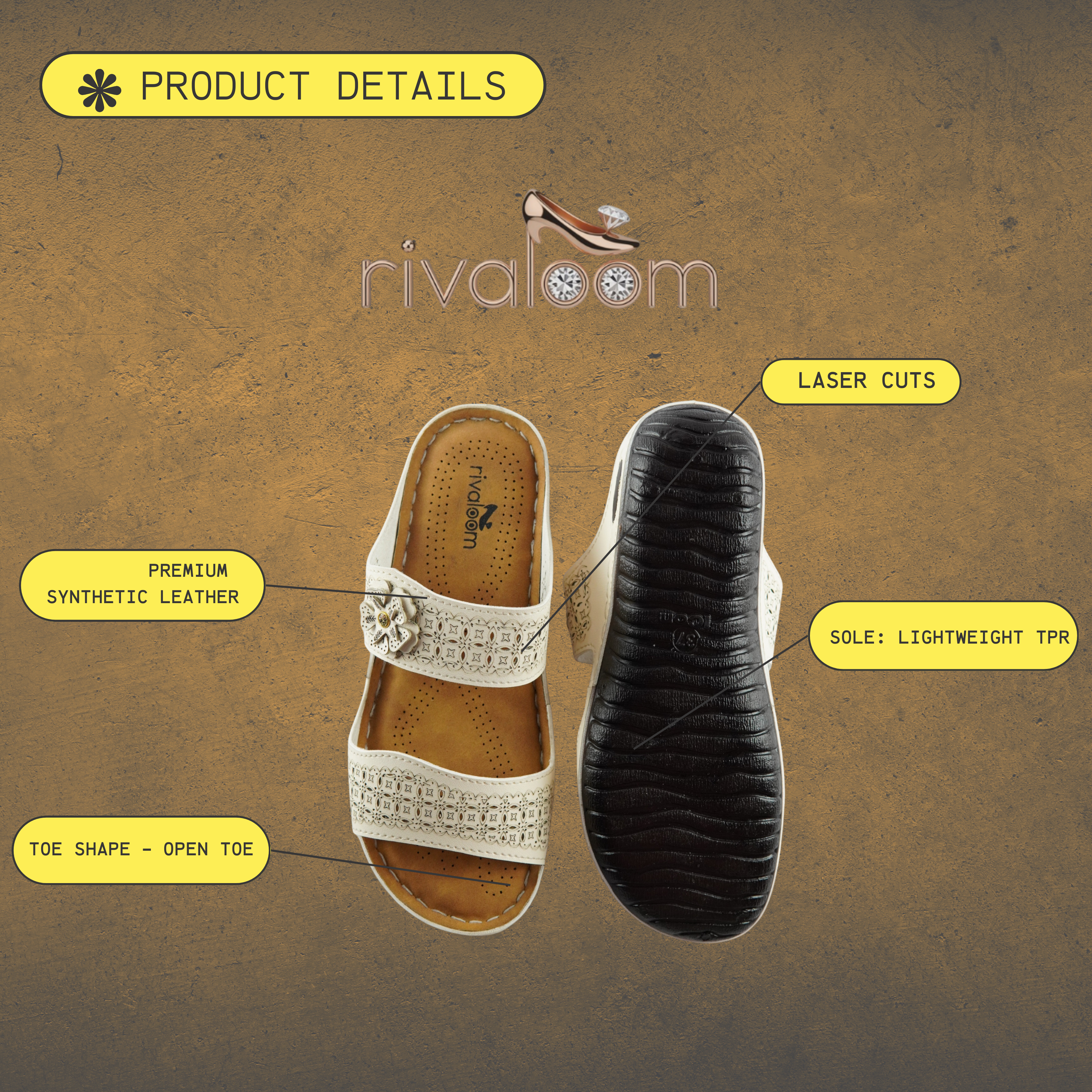 Rivaloom Women’s Casual White Double Strap Flats with Laser Cuts